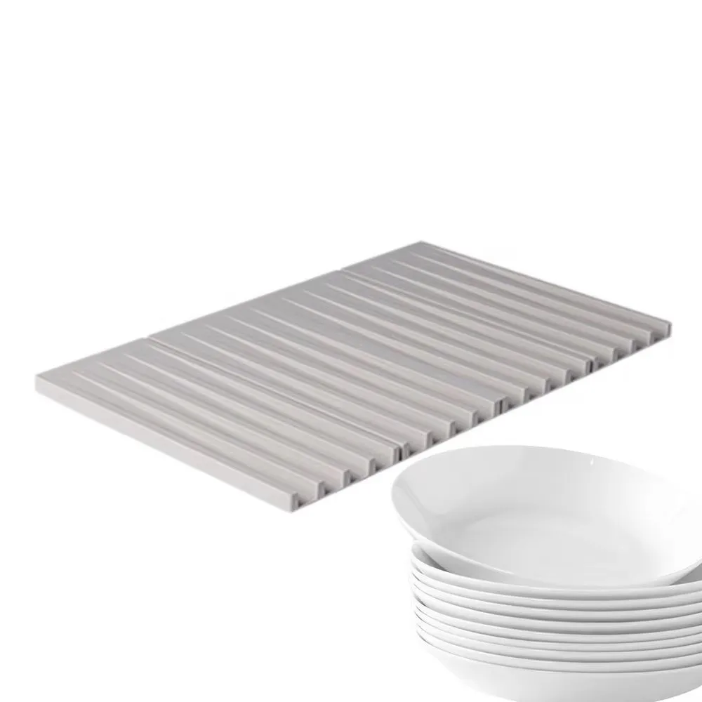 

Foldable Silicone Dish Drying Mat Multifunctional Anti-scald Coaster Tableware Drainer Pad Utensils Drying Sink Placemat