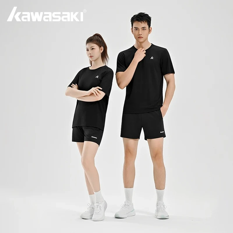 Kawasaki Men Couples Badminton Sets Short-sleeved Shorts Suit Summer Quick-dry Breathable Sports Running Fitness T-shirt Shorts