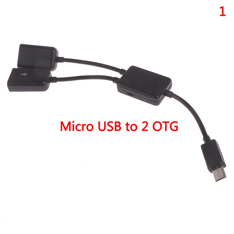 Micro USB / Type C to 2 OTG Dual Port HUB Cable Y Splitter Micro-USB Type-C Adapter Converter for Tablet Android Mouse Keyboard