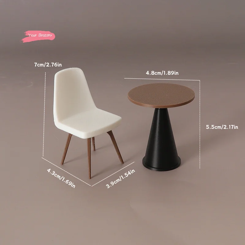 ชุดเก้าอี้และโต๊ะขนาด 1/12 สำหรับตกแต่งห้องนั่งเล่นบ้านตุ๊กตา ฉากจิ๋ว ของตกแต่งบ้านตุ๊กตา