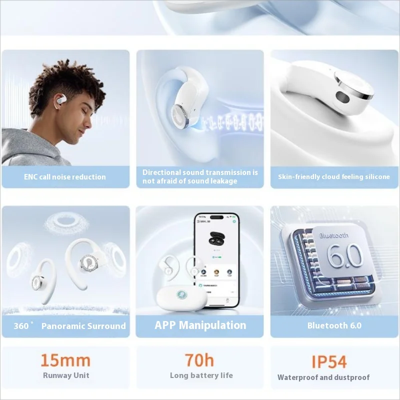 SIBYL B9 سماعة أذن لاسلكية مع MiC للحد من الضوضاء 360 HiFi صوت ستيريو عمر بطارية طويل بلوتوث 6.0 سماعات أذن رياضية مخصصة