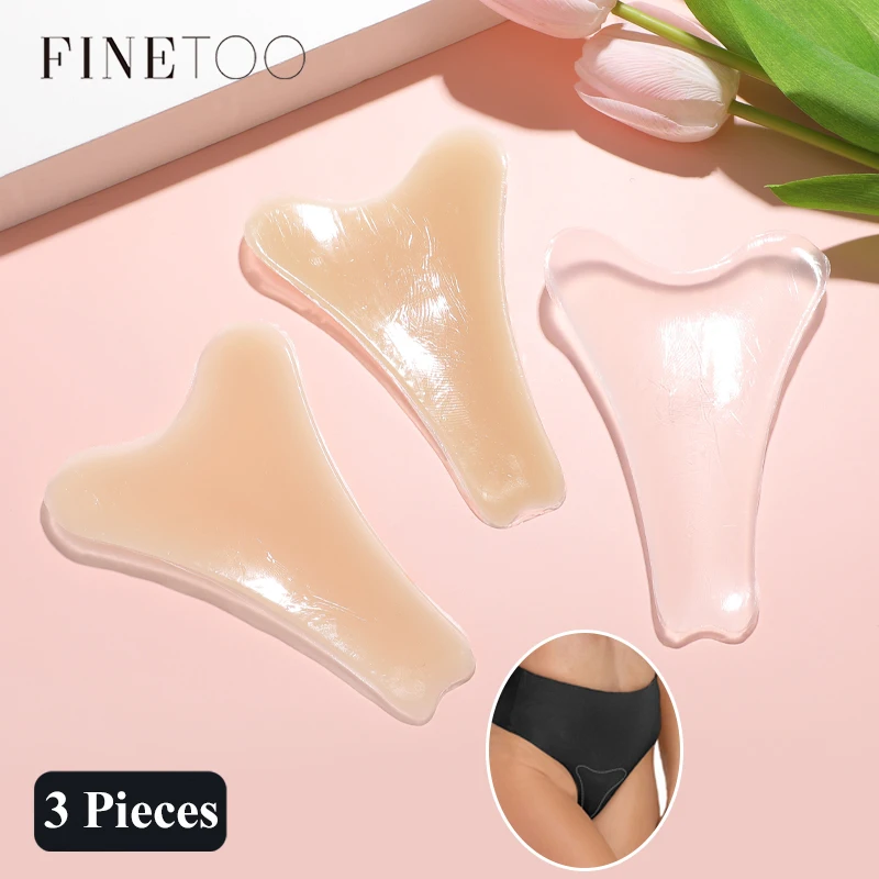 FINETOO 3pcs Reusable Silicone Camel Toe Concealer For Women Cover Feminine Lines Vagina Traceless Invisible Adhesive Cover Pad