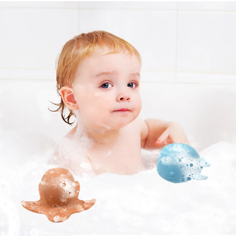 Baby Silicone Bath Toys Set for Toddlers Floating Water Play Children\'s Whale Spray Water Beach Toy Infant Kids Shower Gifts