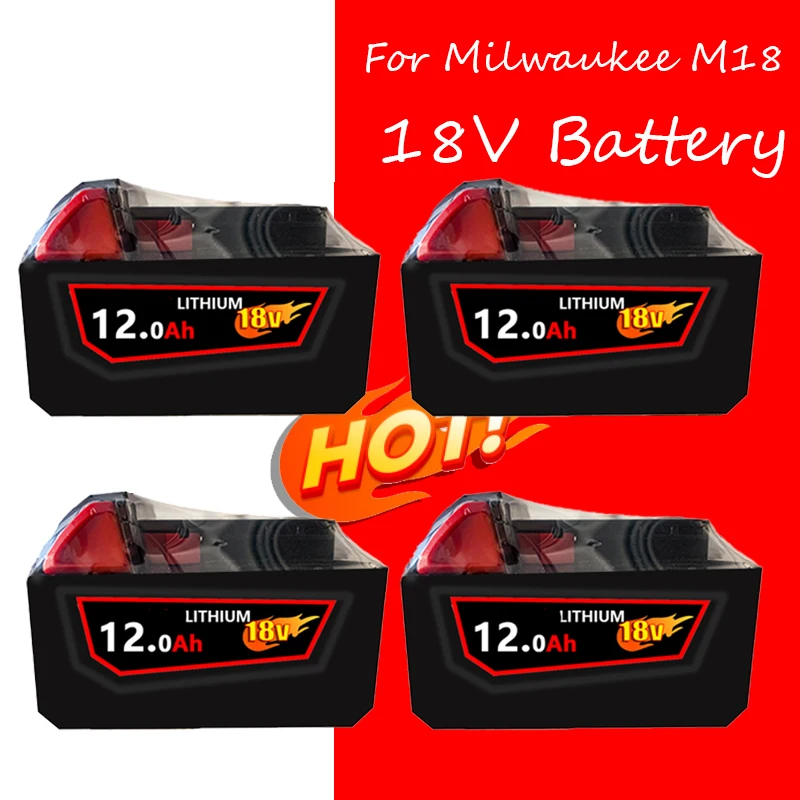 18V 12.0Ah Battery T For Mil-wau-kee M-18 8000mAh Cordless Power Tools Lithium-Ion Battery FOR MIL-WAU-KEE M-18 Battery T