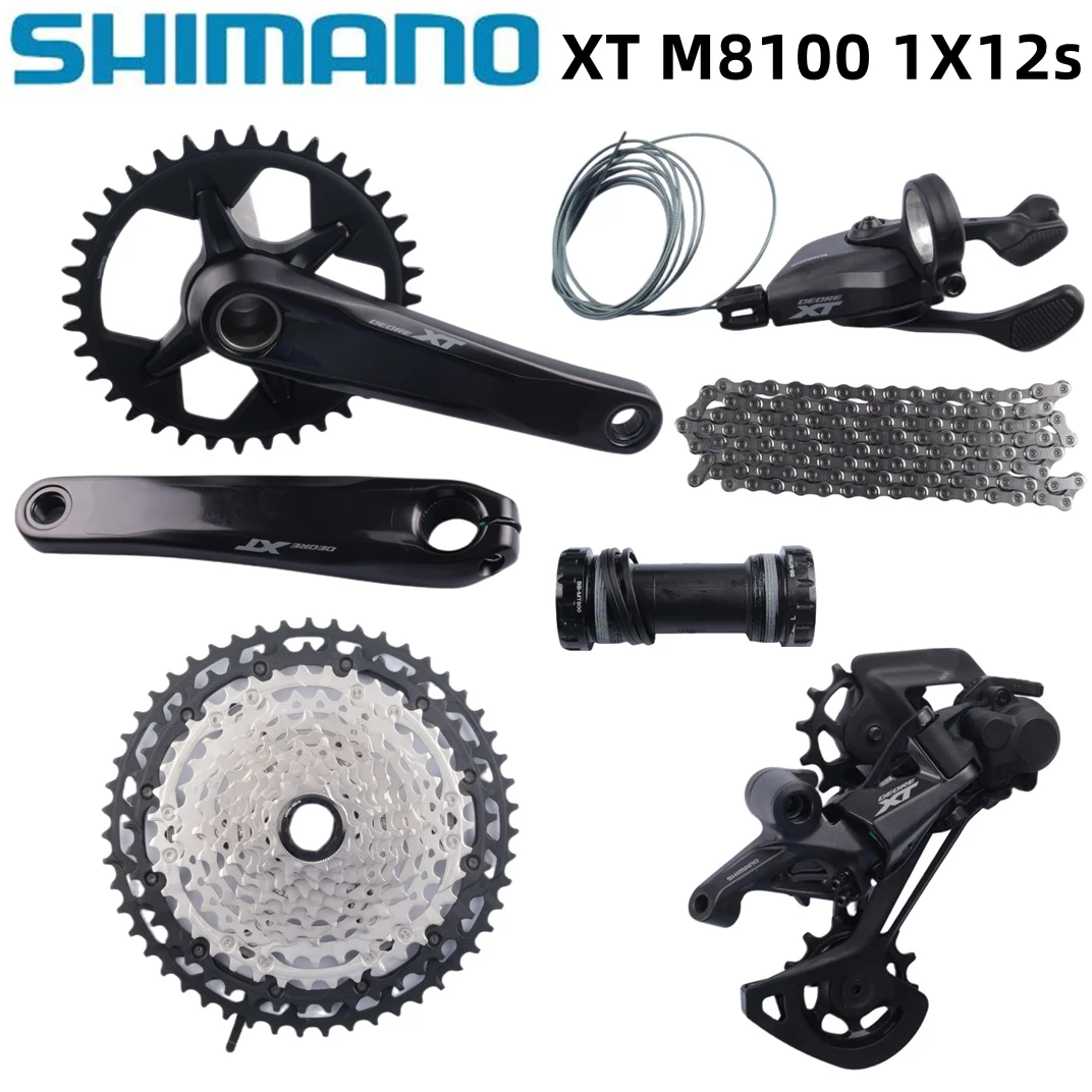 Shimano Deore XT M8100 1x12 Speed Groupset Crankset 165mm 170mm 175mm 32T 34T Rear Derailleurs SGS 118L Chain BB MT801 For MTB