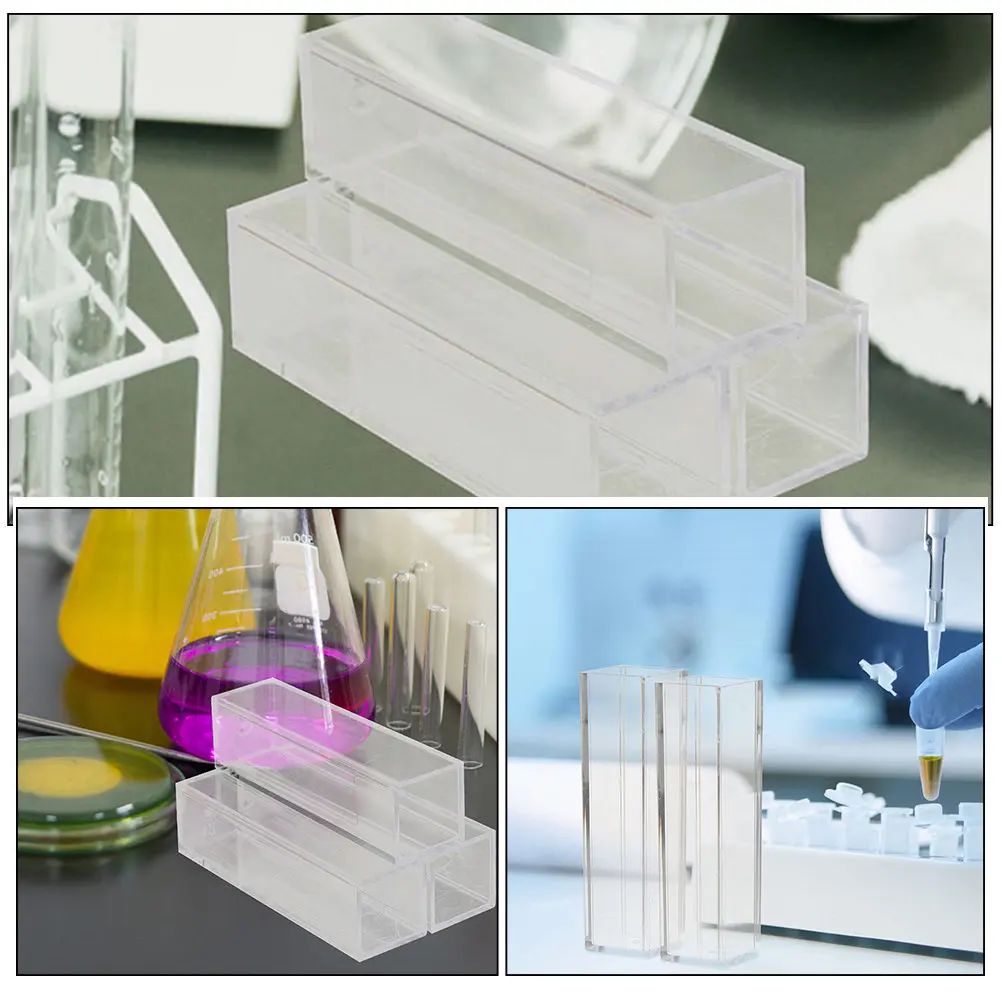 Image 7: Cuvettes en plastique transparentes, mini standard, précises, pour expériences en laboratoire, utilisation avec spectrophotomètre, 8 pièces