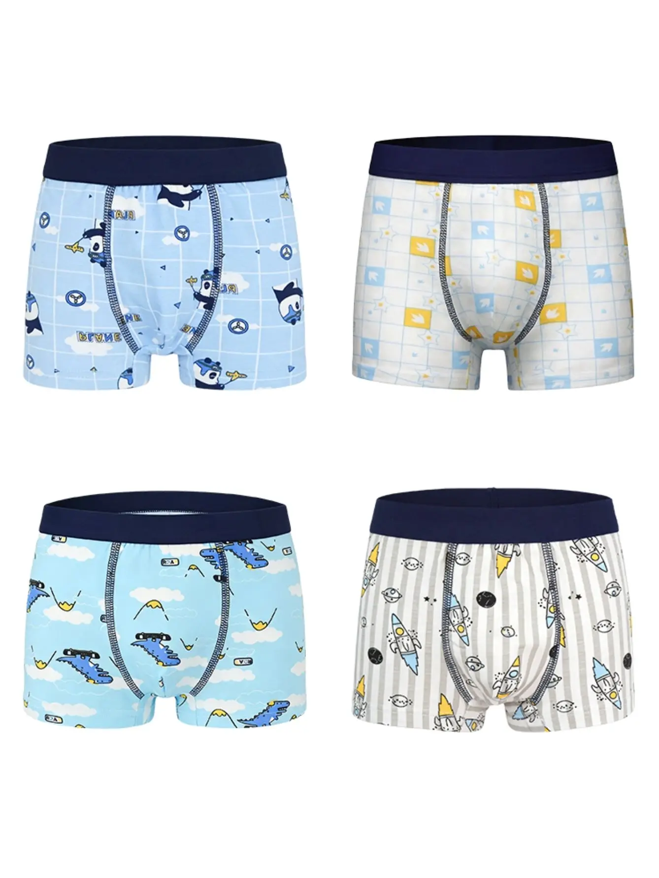Kids Cotton Boxer Underwear High Elastic Waist and Breathable 16 Pack Underpants for Boys