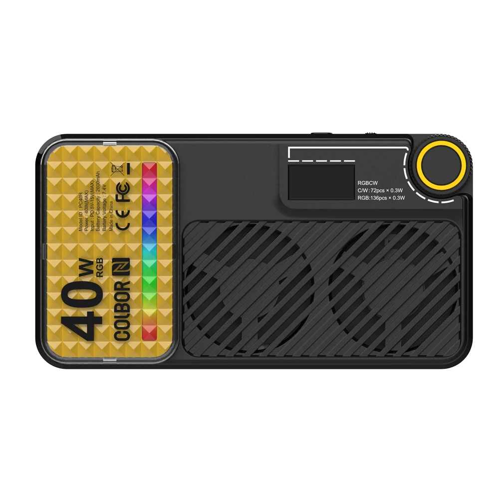 SYNCO COLBOR PC40R RGB Pocket Light 40W Handheld Led Camera Light 2700-9000K Photo Video Fill Light Photography Lighting