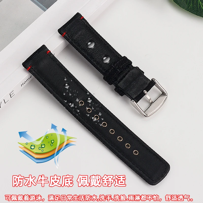 Мужской спортивный ремешок 20 мм для часов TIMEX T49905 T49953 SEIKO Citizen Casio водонепроницаемый нейлоновый Холщовый кожаный ремешок для часов аксессуары