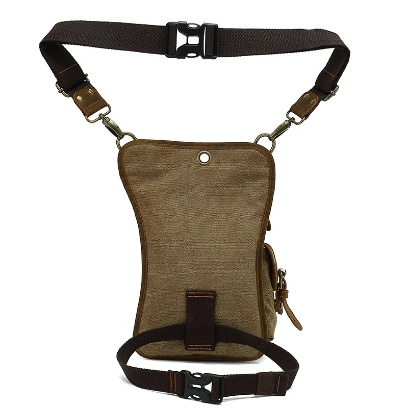 Imagem -04 - Chikage-bolsa de Perna de Ciclismo ao ar Livre Multifuncional Bolsa Crossbody Casual de Lona Masculina Bolsa de Cintura Portátil de Grande Capacidade