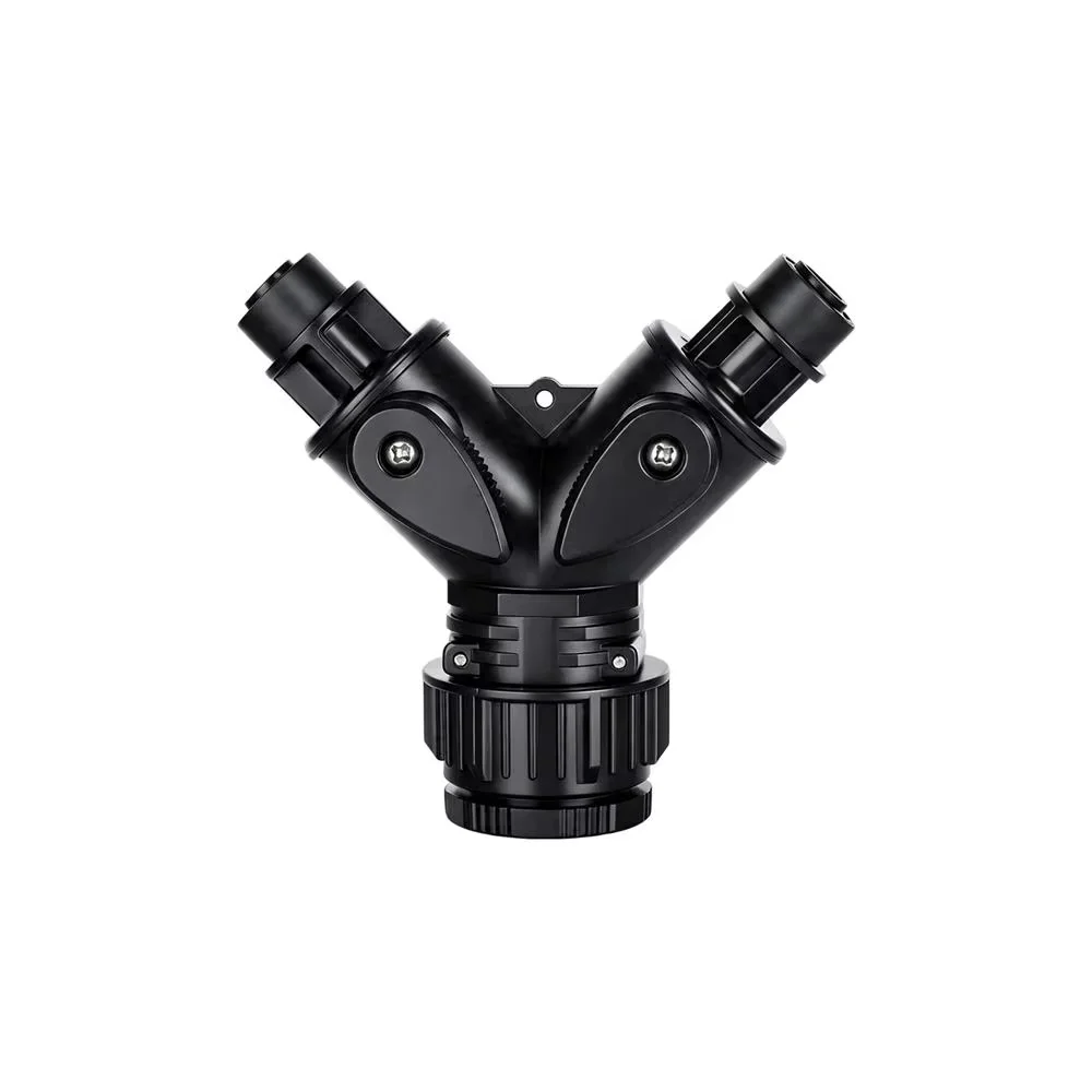 2 Way Y Shape Water Hose Splitter Independent Control Valve 1/2