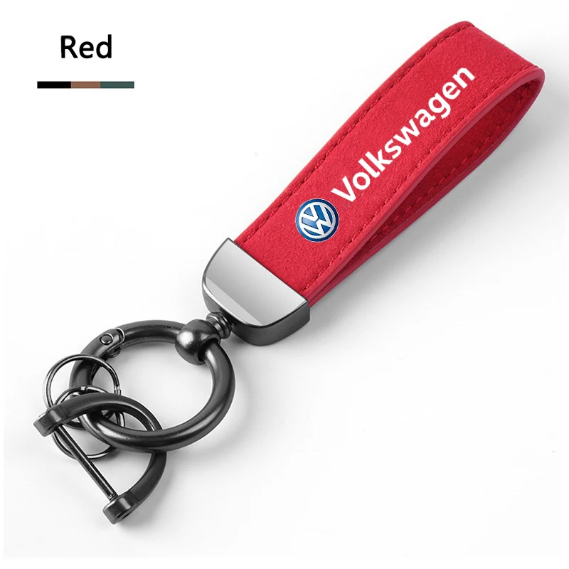 Leather Car Keychain Key Chain Rings Metal Leather for for VW Volkswagen Golf Polo Passat Touran Jetta Car-Styling Accessories