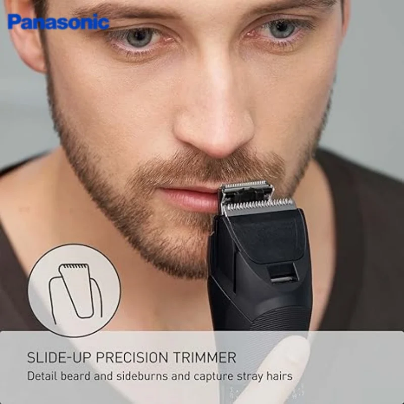 ماكينة تشذيب باناسونيك متعددة العواصف للرجال لشعر اللحية والجسم 39 إعداد طول الكسوة مع 3 ملحقات تشغيل لاسلكي
