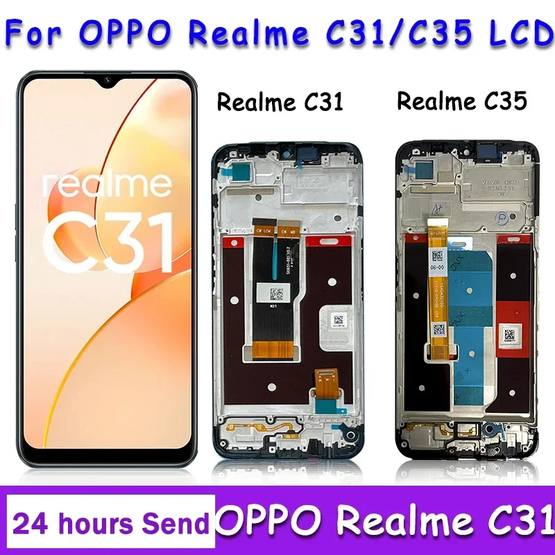 AAA Quality For OPPO Realme C31 C35 LCD RMX3501 RMX3511 Display Screen Touch Panel Digitizer with Frame For Realme C31 C35 LCD