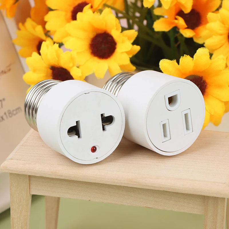 1PC E26 E27 Screw B22 Bayonet Lamp Holder  To US EU AC Power Plug Adapter Converter Socket Light Head Converter