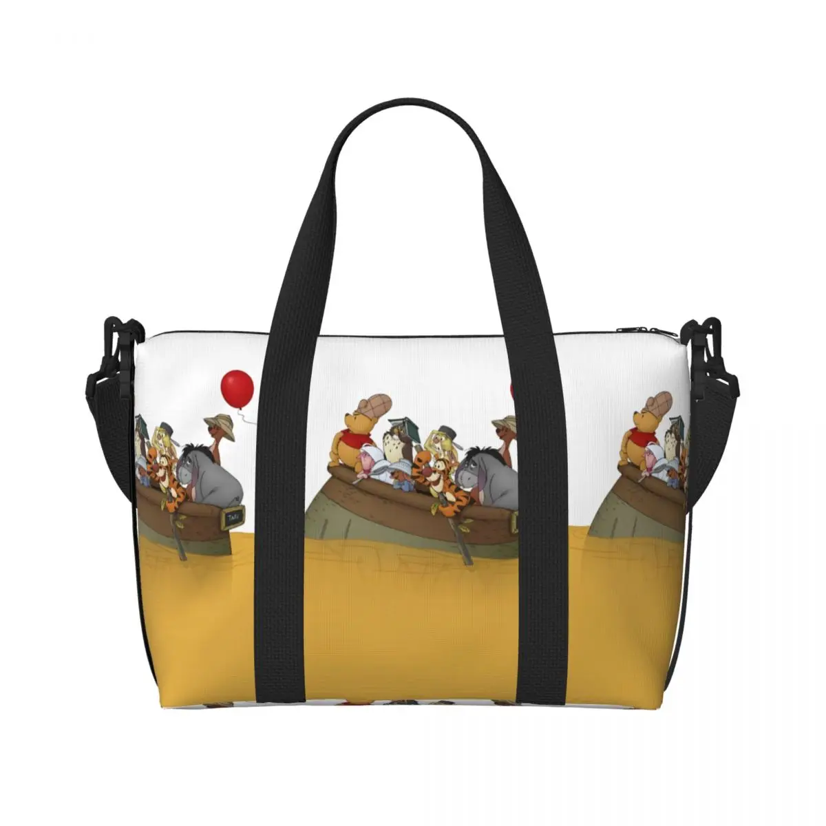 

Custom W-Winnie The Pooh Tote Bag for Women Large Capacity Gym Beach Travel Bags