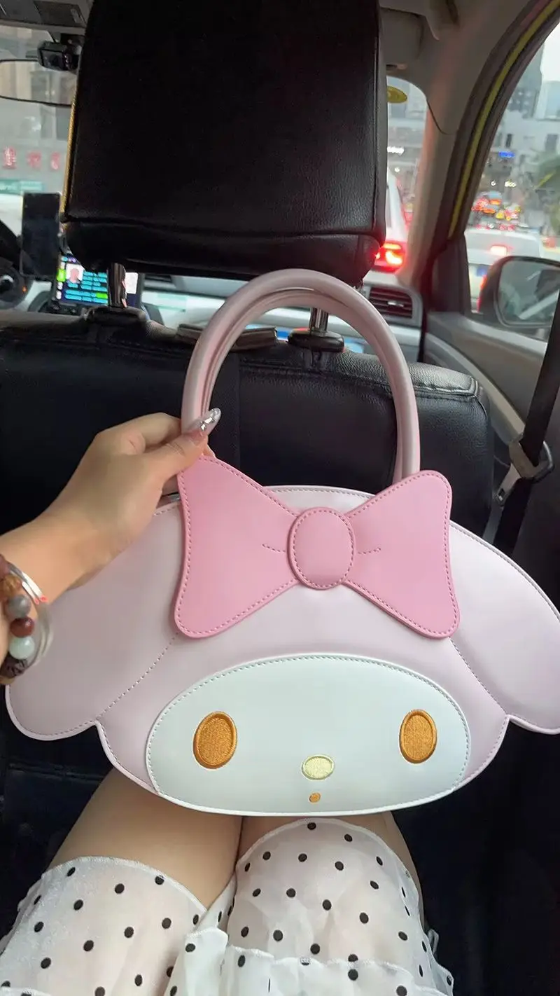 Nowa torba na ramię Sanrio Melody Hello Kitty Cartoon Pu Leather Messenger Bag Anime Cute Shoulder Bag Girls Bag Kawaii Birthday Festival Gift