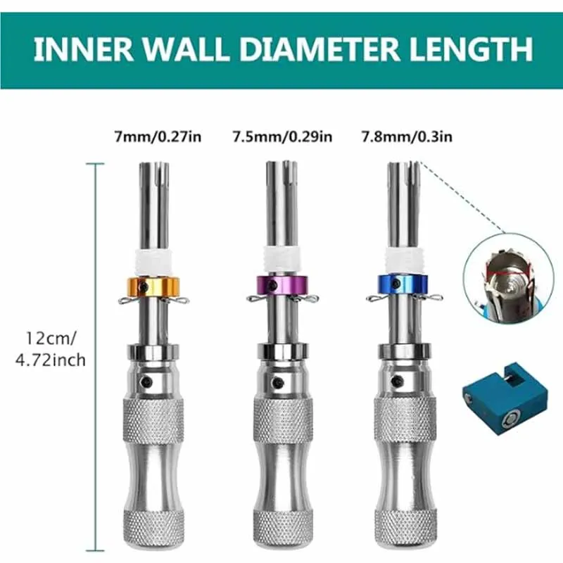 HUK Professional 7-Pin Tubular Lock Pick Set (7.0/7.5/7.8mm) - High-Strength Extended Tools for Vending Machines & Safes