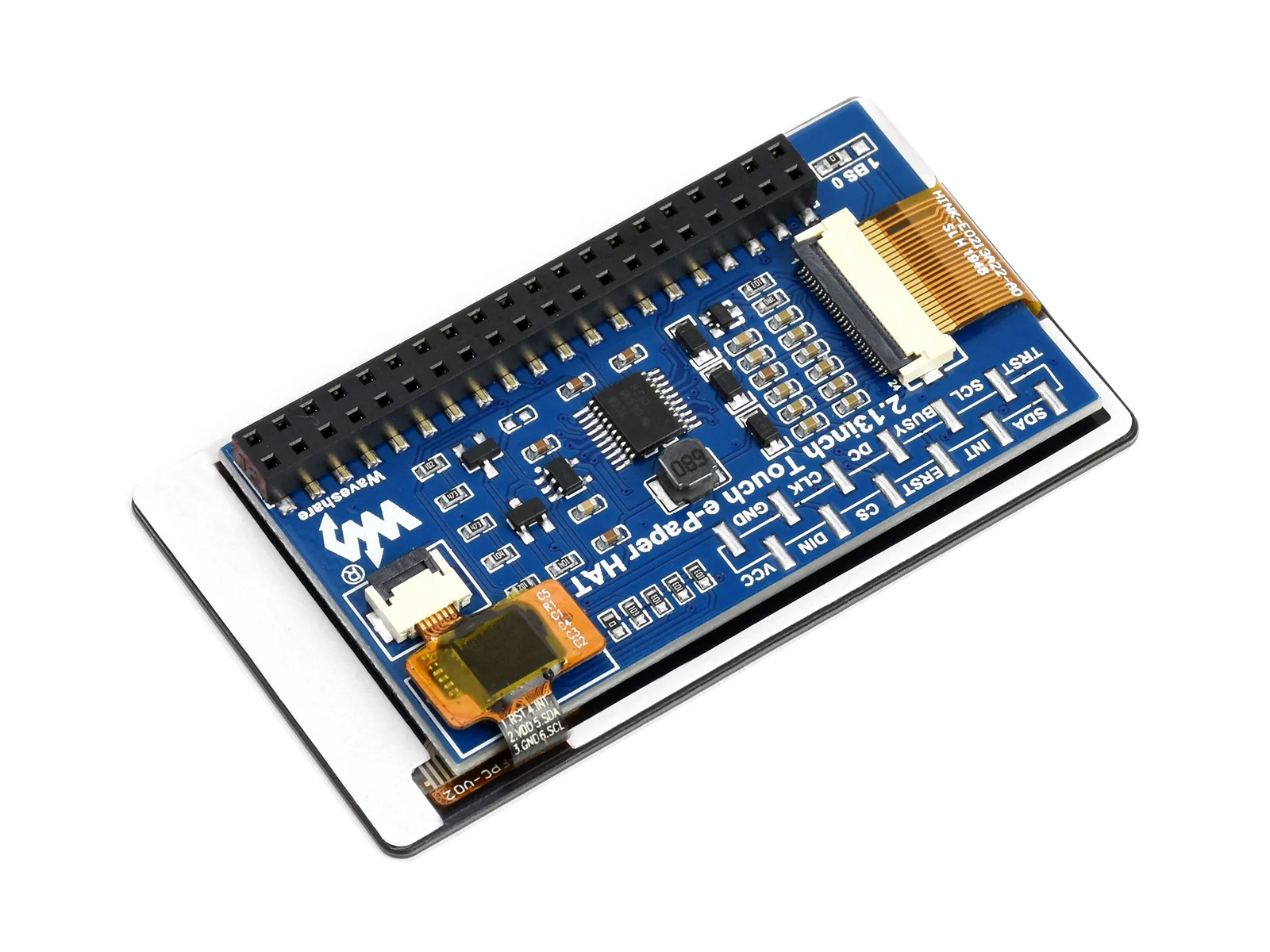 Fotografia 6: Display E-Paper E-Ink Touch de 2,13 polegadas Waveshare HAT para Raspberry Pi, 250×122 pixels, Preto / Branco, Interface SPI