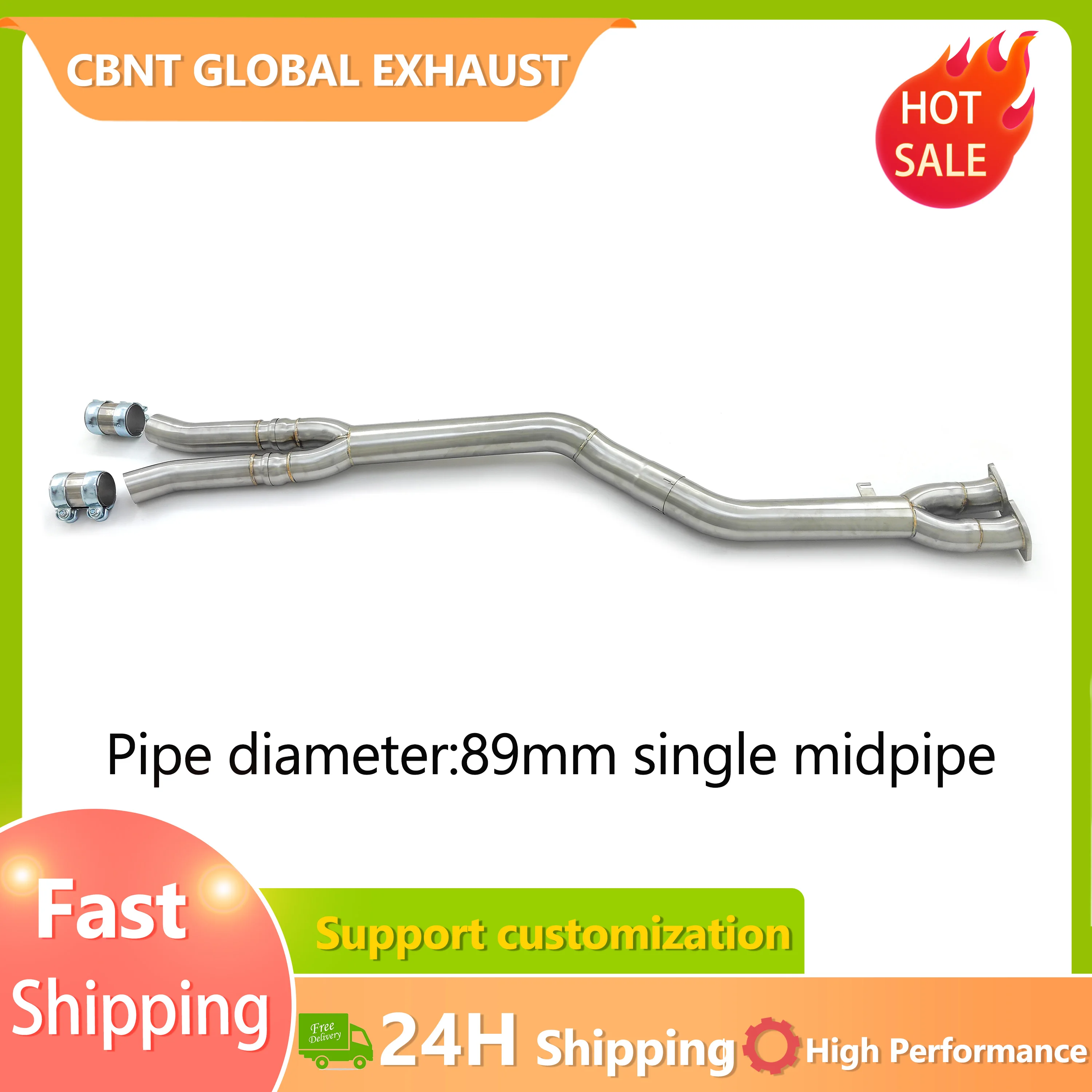 

CBNT Stock 3.5\" 89mm Single Midpipe for BMW X3M F97 X4M F98 3.0T Exhaust 304 Stainless Steel Performance Middle Pipe Systems