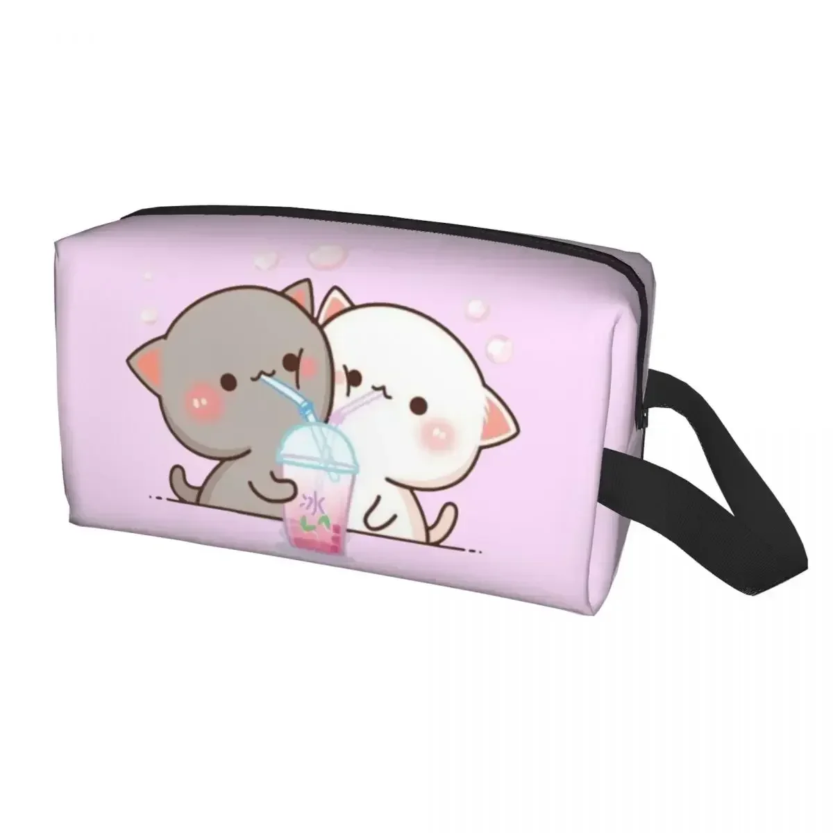 Couple Mochi Cat Peach And Goma Cosmetic Bag Women Kawaii Big Capacity Makeup Case Beauty Storage Toiletry Bags