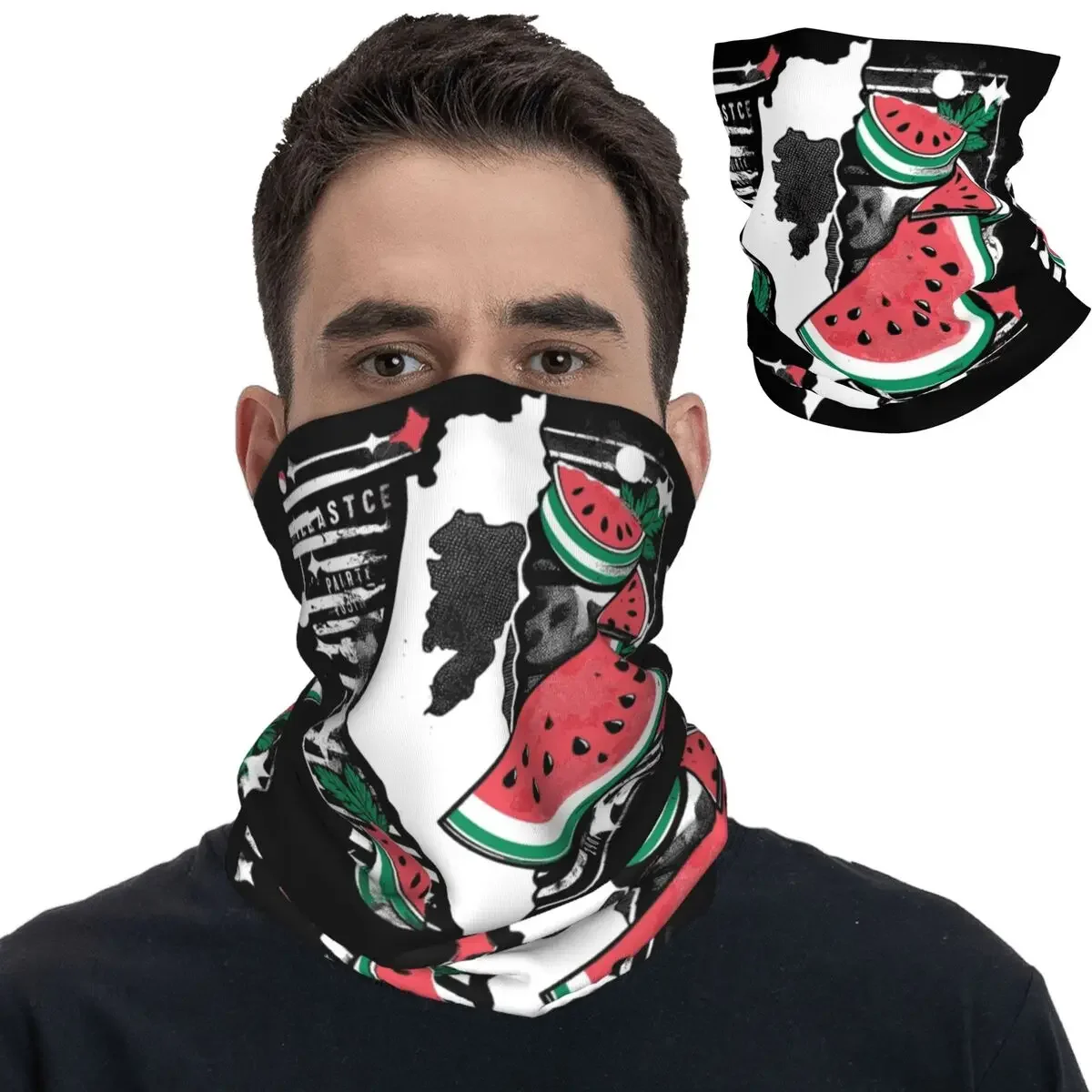 Watermeloen Bandana Nek Gaiter Bedrukt Bivakmutsen Magische Sjaal Multi-Use Hoofdband Running Unisex Volwassen