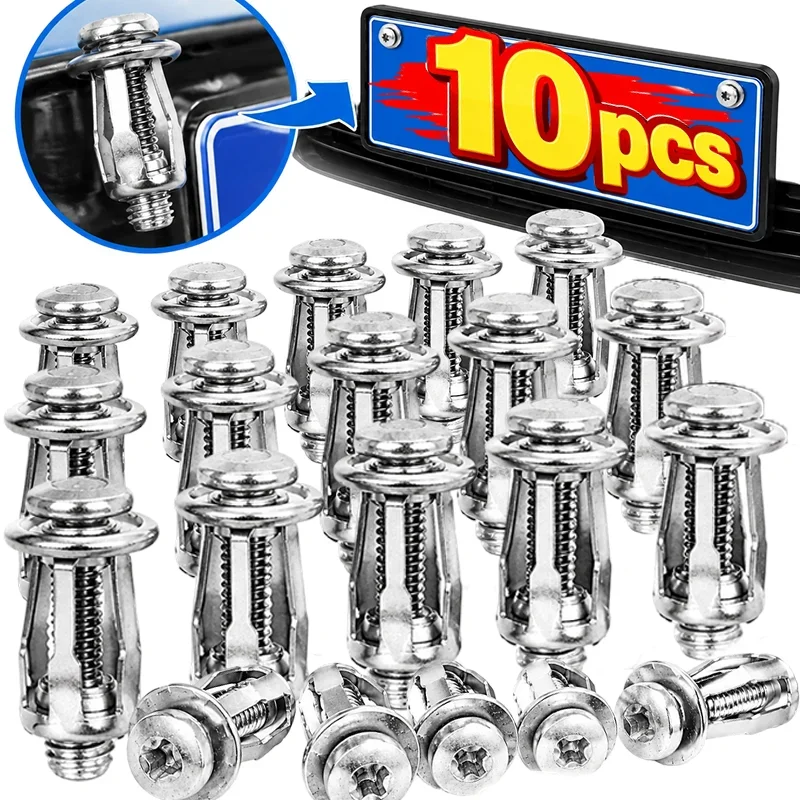 Car License Plate Mounting Screws Durable Stainless Steel Rust Proof Universal Fasteners For Front Rear License Plates Hardware
