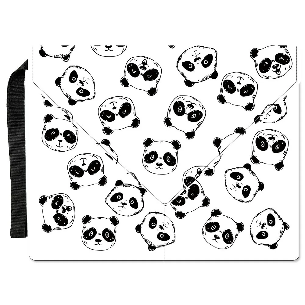 Polyester Book Cover Notebook Wraps with Hook and Loop Rectangle Panda 400~420x285~305mm