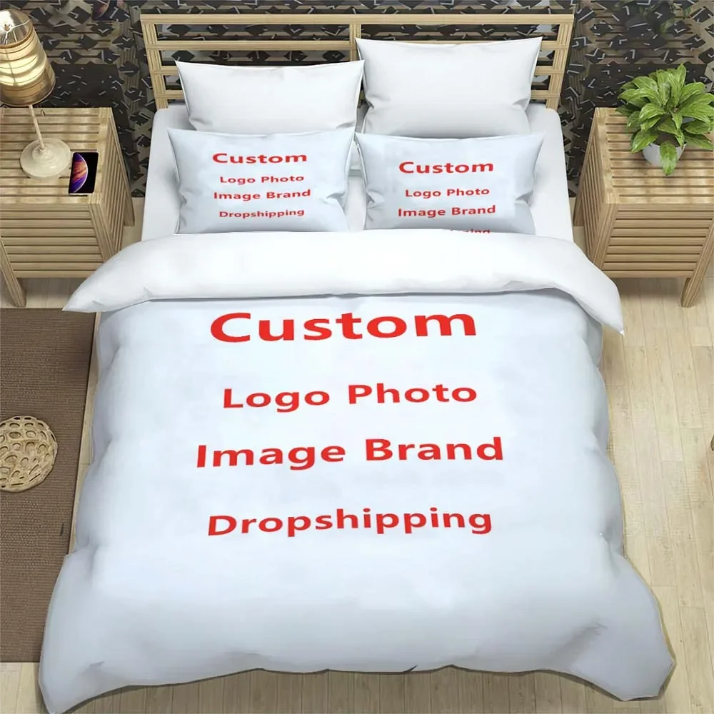 Customize Photo Logo Image Bedding Set 3D Printing Home Decoration Bedding Set Quilt Cover Pillowcas Customize Size