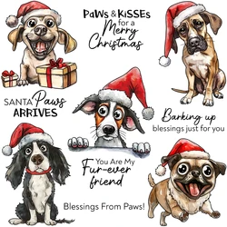 Mangocraft Christmas Little Puppy Dog Cutting Dies Clear Stamp DIY Scrapbooking Metal Dies Silicone Stamp For Cards Albums Decor