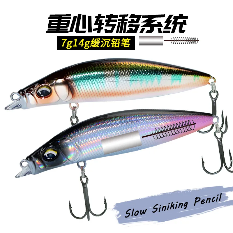 Mukun 1PCS 8g/14g Sinking Gravity Pencil Heavy Stick Fishing Lure น้ําเค็ม Minnow Wobbler Hard เหยื่อพลาสติก