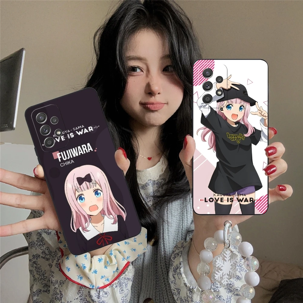 Kaguya Sama Chika Mobile Cell Phone Case for Samsung Galaxy A91 73 71 70 54 53 52 34 24 23 21 S 5G Black Soft Phone Cover Shell