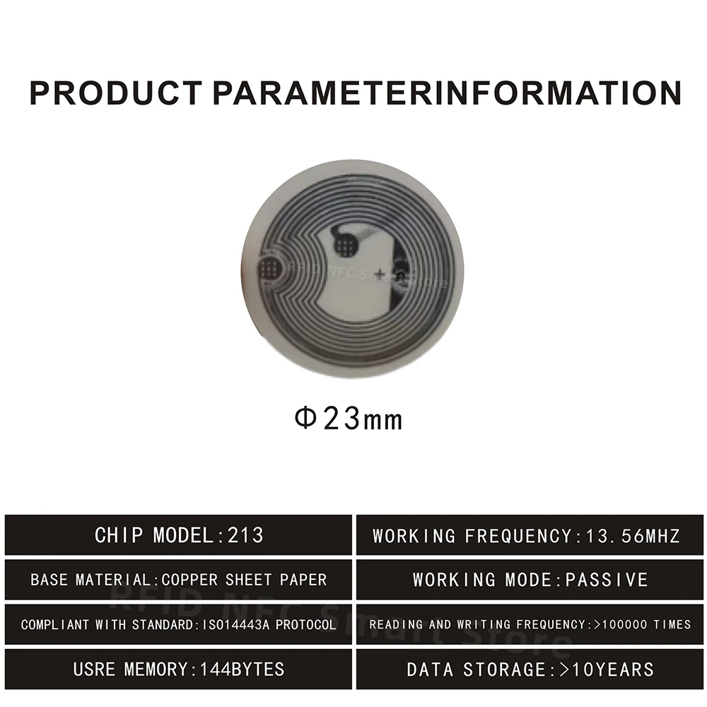 10Pcs NFC Tag 13.56MHz Programmable NFC 213 Stickers Tags RFID  Lable Sticker 144Bytes personal automation shortcuts