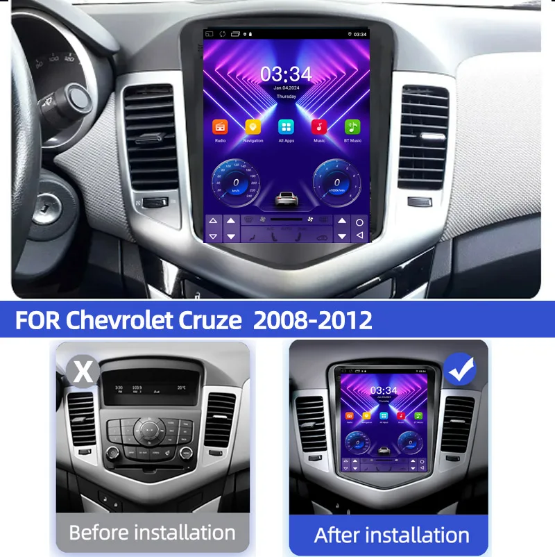 Radio con GPS para coche, reproductor Multimedia con Android 11, 2DIN, Carplay, 4G, para Chevrolet Cruze J300 2008, 2009-2012