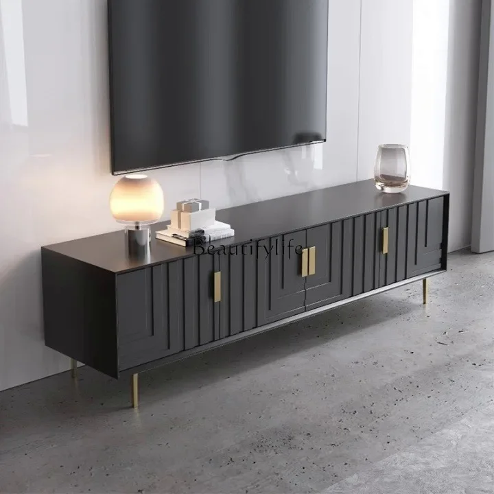 

Ljy Italian minimalist TV cabinet small apartment high background wall video wall cabinet