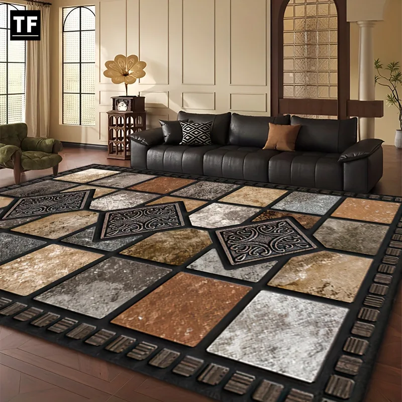 VIKAMA Luxury-Style Crystal Velvet Large Area Carpet for Living Room Decoration, Hotel and Homestay, Easy to Clean Carpet