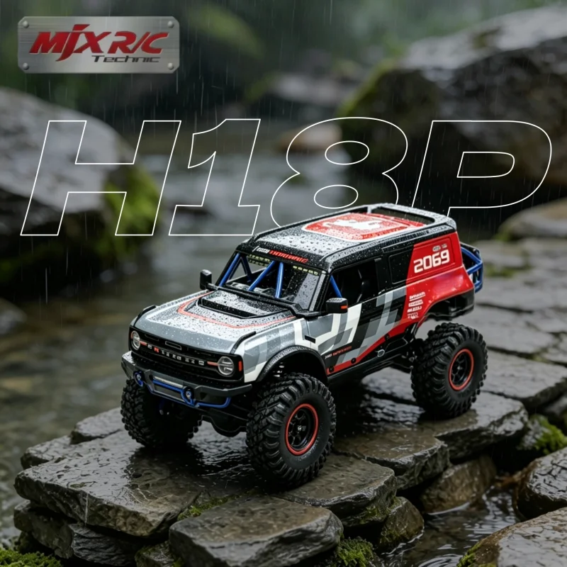 In Stock MJX H18P RC Remote Control Car Bronco 1/18 Scale Brushless 4WD Off Road Climbing Crawler ABS Hard Shell For Adult Hobby