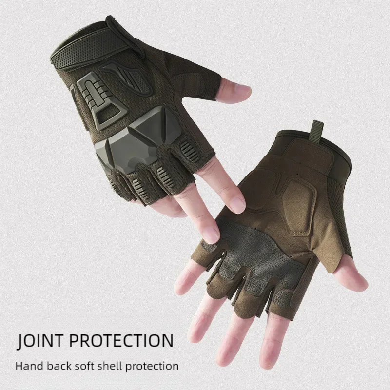 Motorcycle riding gloves men\'s tactical gloves half finger outdoor non-slip protective sports training military Cycling gloves