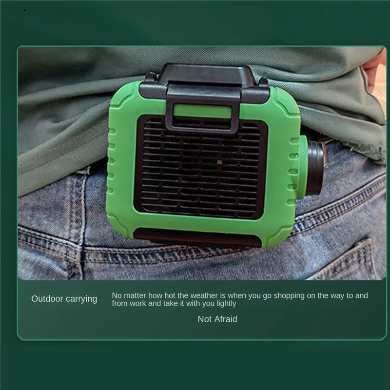 Hanging Neck Waist Fan Multi-Functional USB Mini Portable Rechargeable Fan Outdoor Electric Fan With Light-AB52