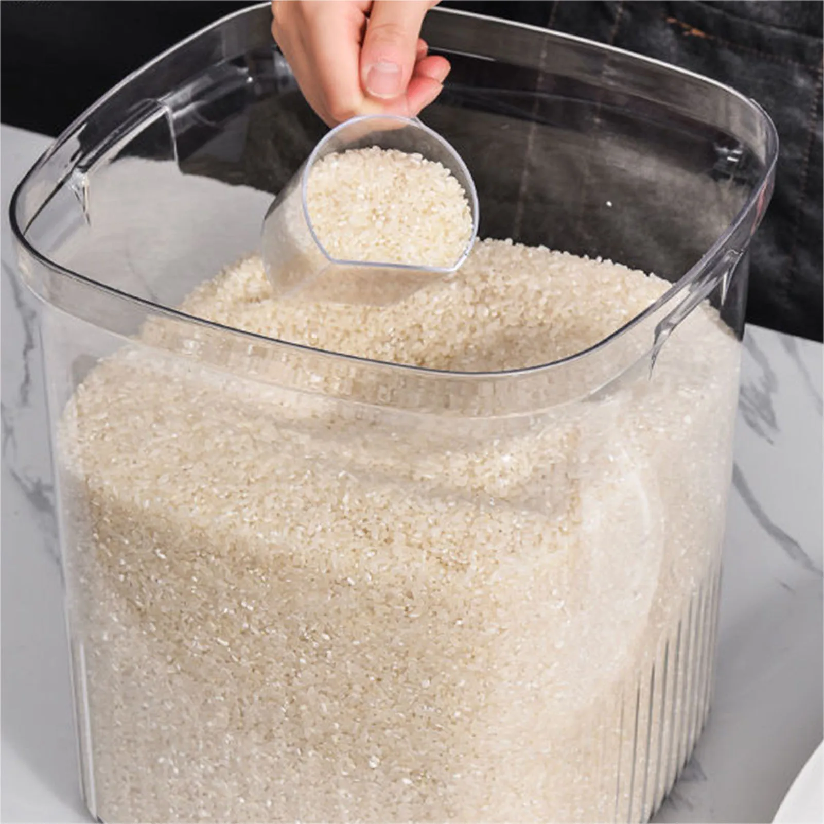 5KG 10KG Rice Storage Box Rice Dispenser Rice Container Grain Storage Jar Cereals Bucket Pet Food Container Kitchen Organizer