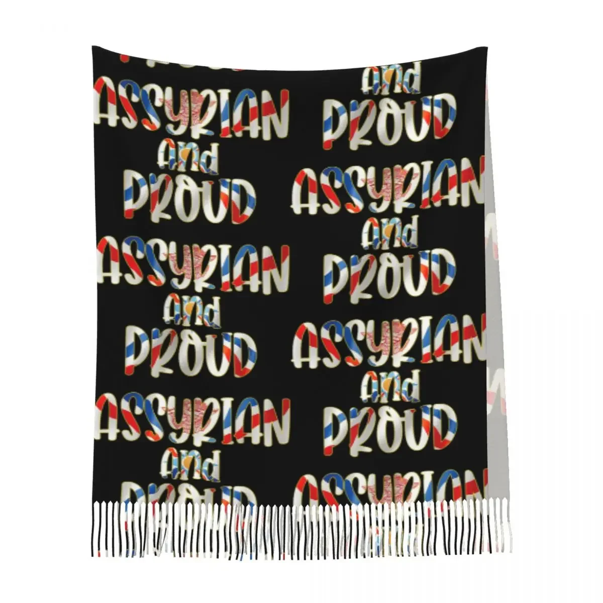 

Роскошный аснирийский шарф с флагом Suryoyo, шарфы с кисточками, женские мягкие теплые шали и накидки, большая осенне-зимняя шаль