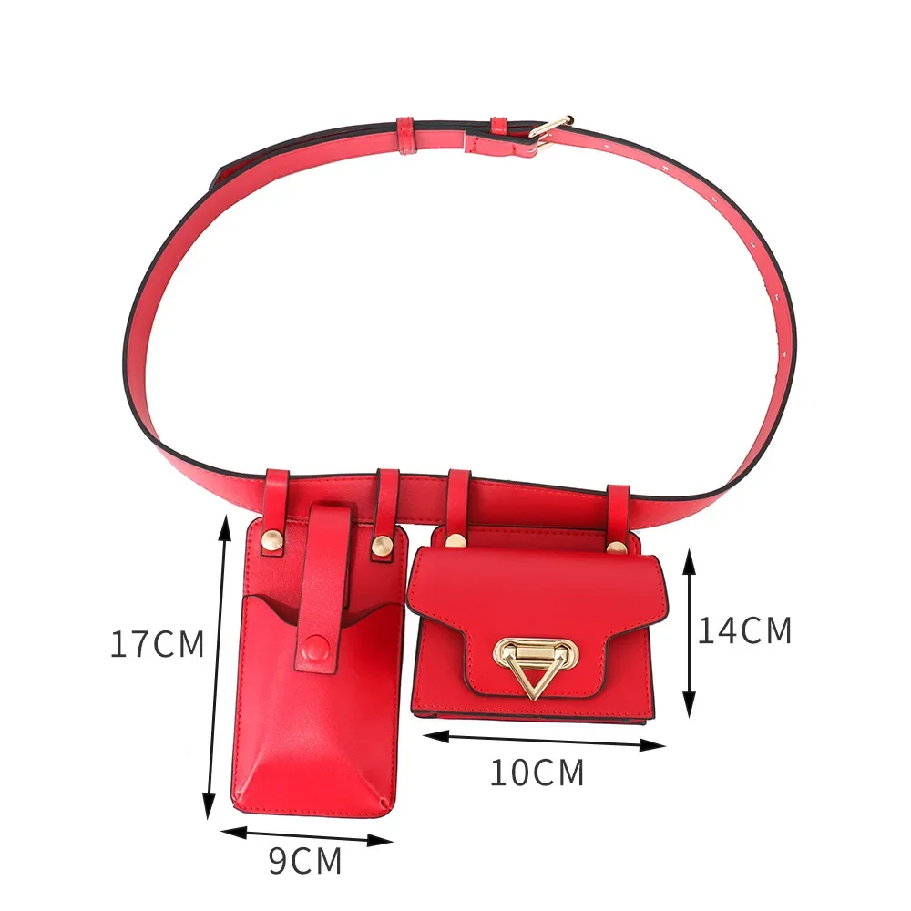 2 Piece Women\'s Belt Bag 2024 Luxury Designer Fashion Brands Phone Chest Fit Waist Bag High Quality Purse Lady Fanny Pack