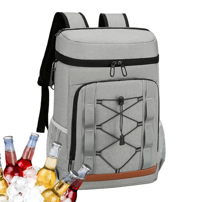 

Camping Cooler Backpack Double Layer Lunch Cooler Backpack Waterproof Ice Chest Backpack Cooler Bag For Travel Beach Hiking Work