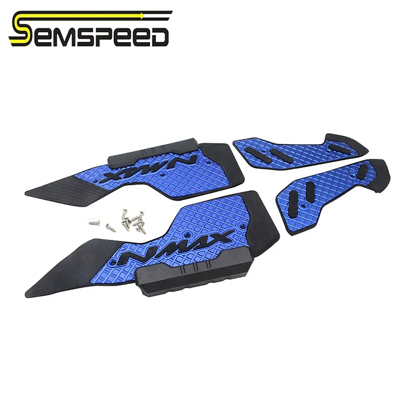 SEMSPEED CNC Aluminum Front Footpegs For Yamaha NMAX125/155 2017-2024 Anti-Slip Knurled Design Direct Fit Motorcycle Footrest