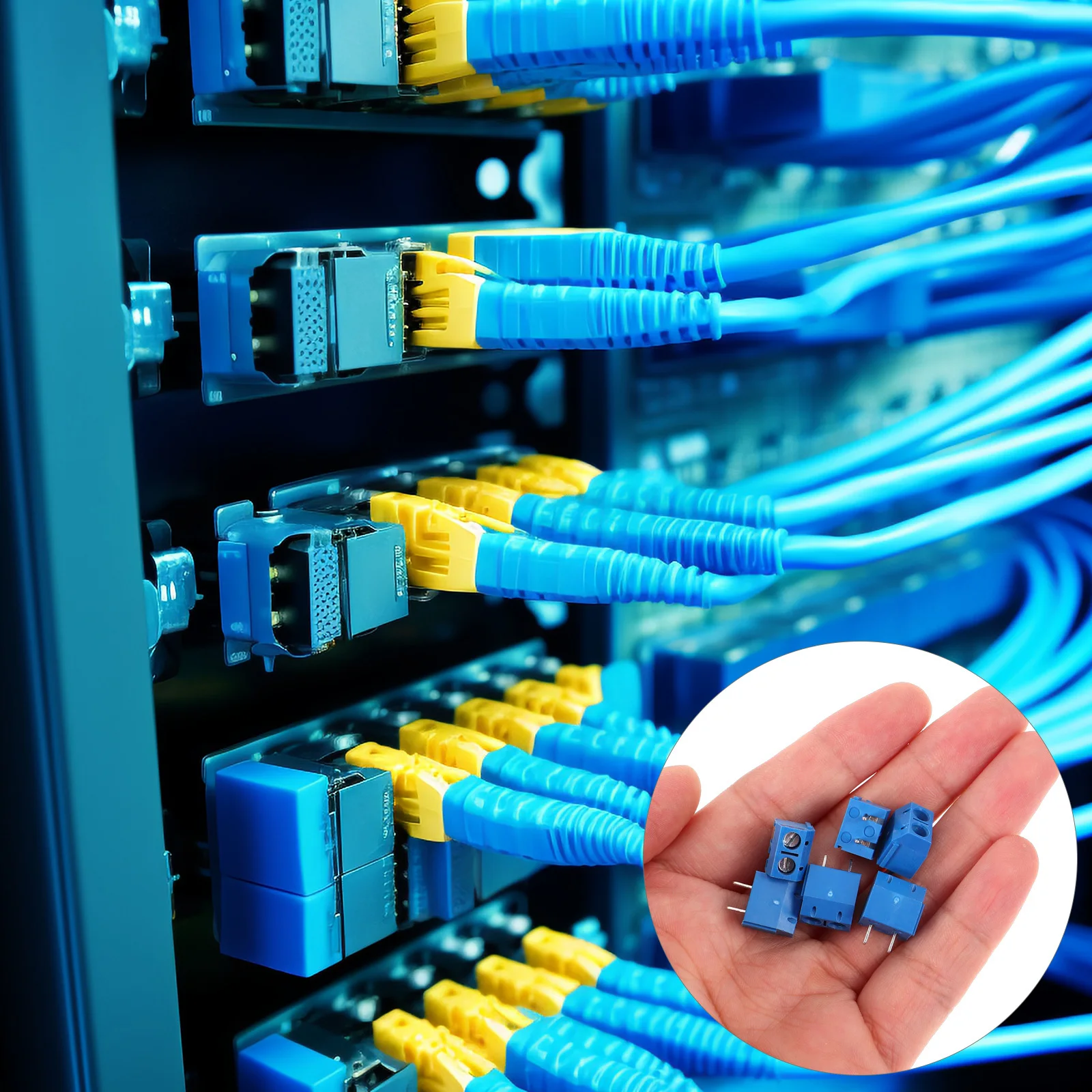 

100 шт. винтовые клеммные колодки, 2-контактный прямой разъем, 5 расстояния 08 мм, клеммы для электрических проводов, крепление на печатную плату, синий