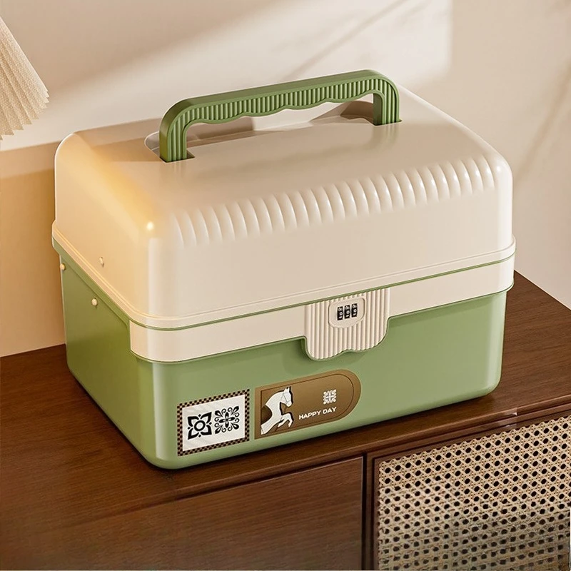 

Запираемая аптечка большой емкости, бытовая коробка для хранения паролей, многофункциональный автомобильный органайзер для документов, портативный чехол