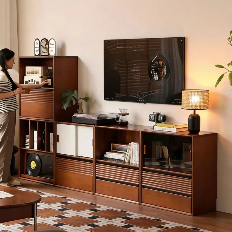 

cabinet household retro storage bookcase combination sliding door cabinet color matching locker retro locker medieval