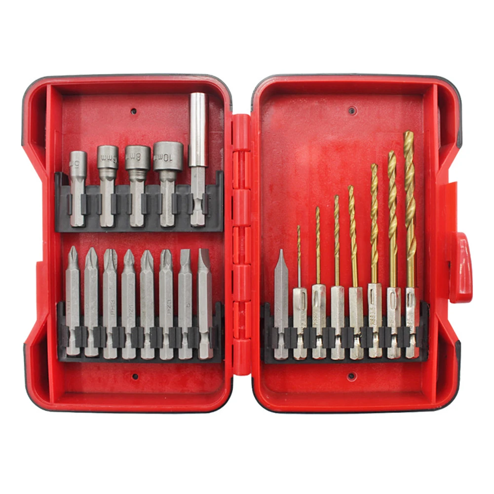 

21pcs/set Socket Adapter Drill Bits Set Woodworking Hand Tool Drill Bits Conversion Sleeve Kits Accessories for Thin Iron Sheet