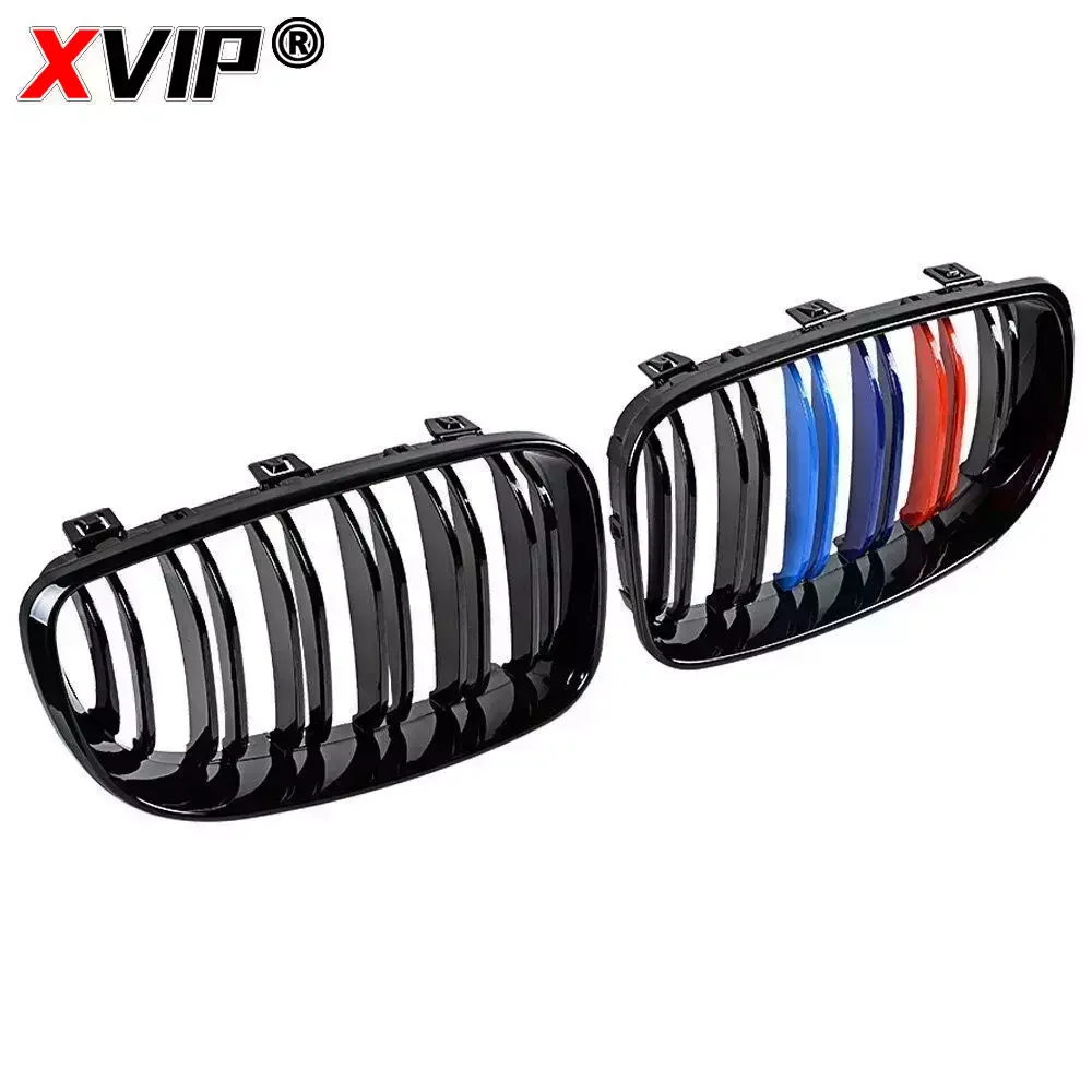 For BMW E81 E87 E82 E88 128I 130I 135I Car Front Bumper Kidney Grille Racing Grills Grilles Gloss Black Dual Slats Grill 07-11 view 3