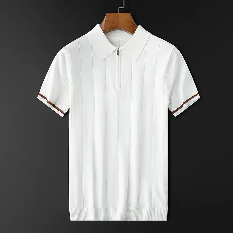 Flip collar short sleeved polo shirt men's summer T-shirt slim fit trend new versatile T-shirt top